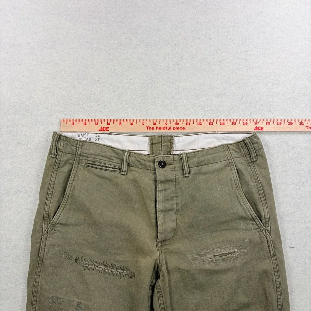 Polo Ralph Lauren Mens 32x30 Utility Distressed HBT Pants Olive Green